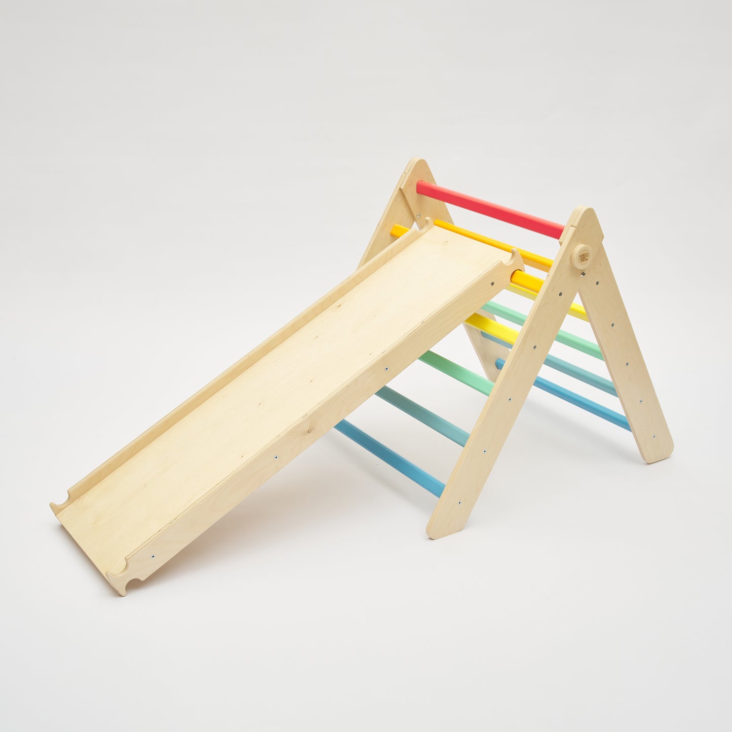 Klappbares Pikler Dreieck + Rutsche | Bunt