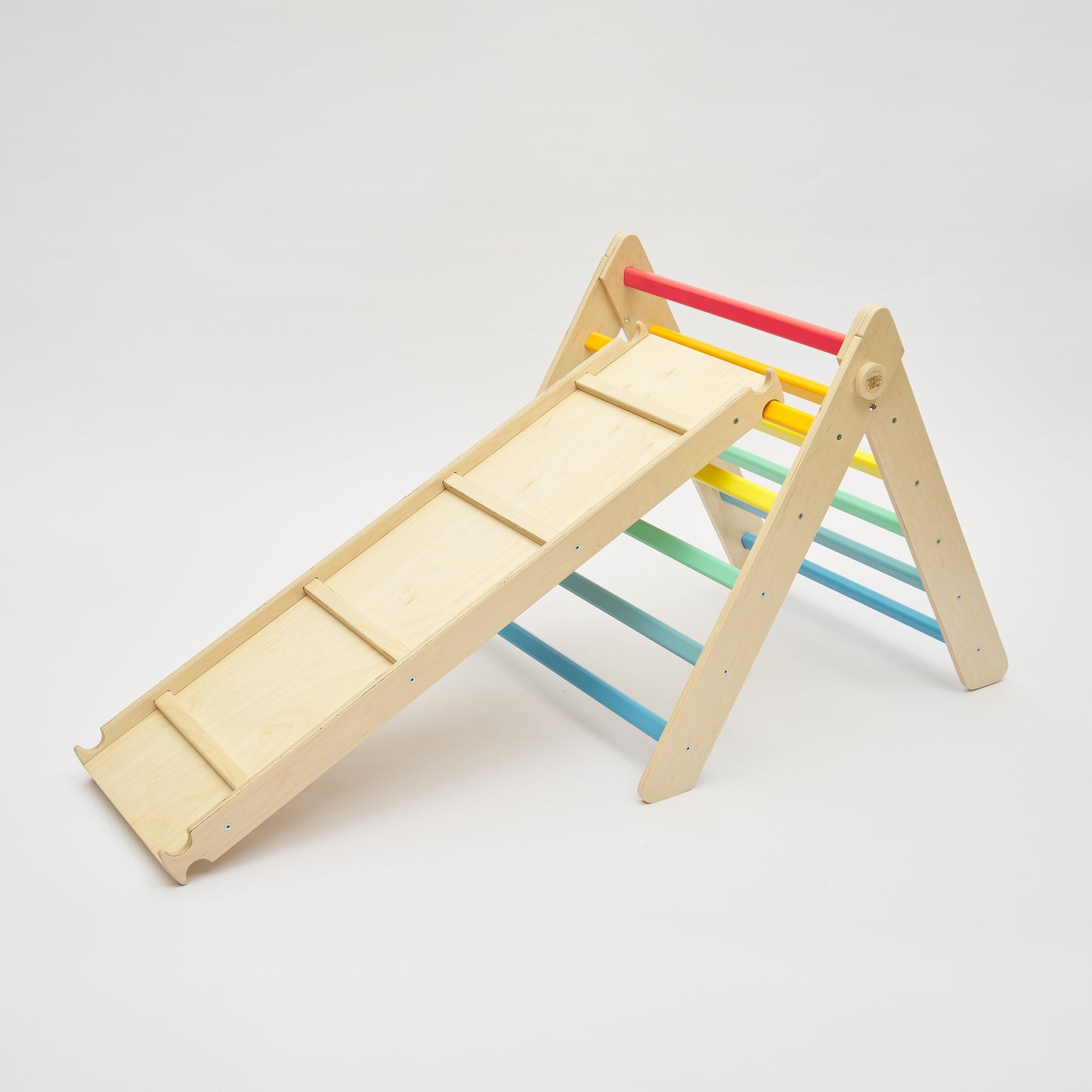 Klappbares Pikler Dreieck + Rutsche | Bunt