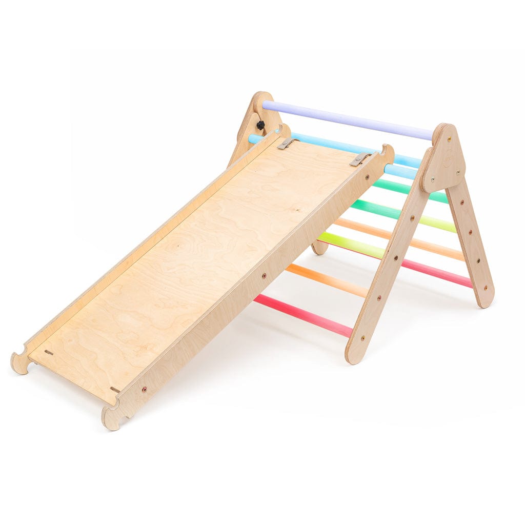 Jindl Faltbares Kletterdreieck mit Rutsche | Pastell