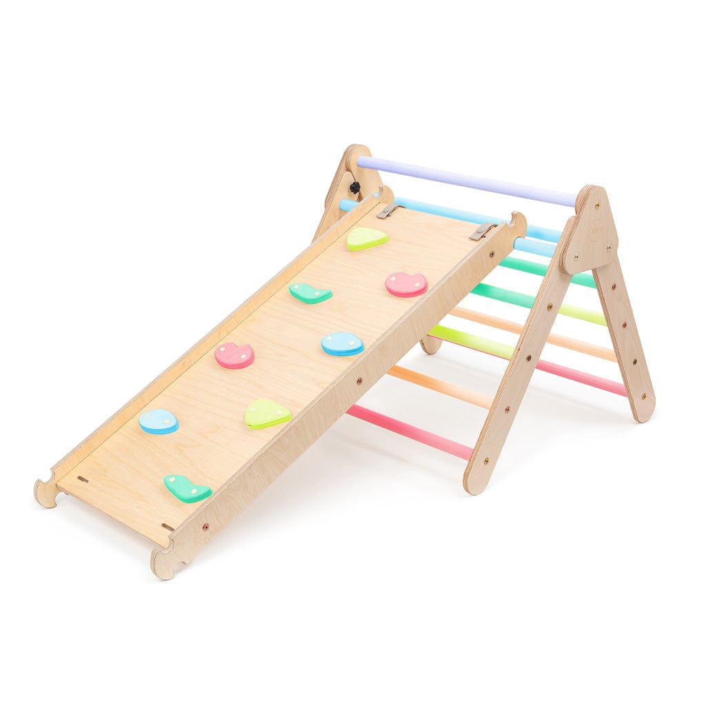 Jindl Faltbares Kletterdreieck mit Rutsche | Pastell