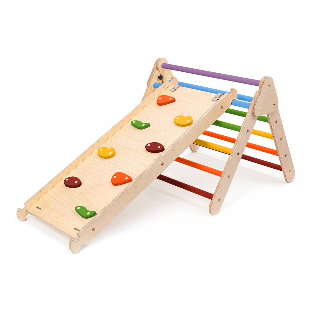 Jindl Faltbares Kletterdreieck mit Rutsche | Regenbogen