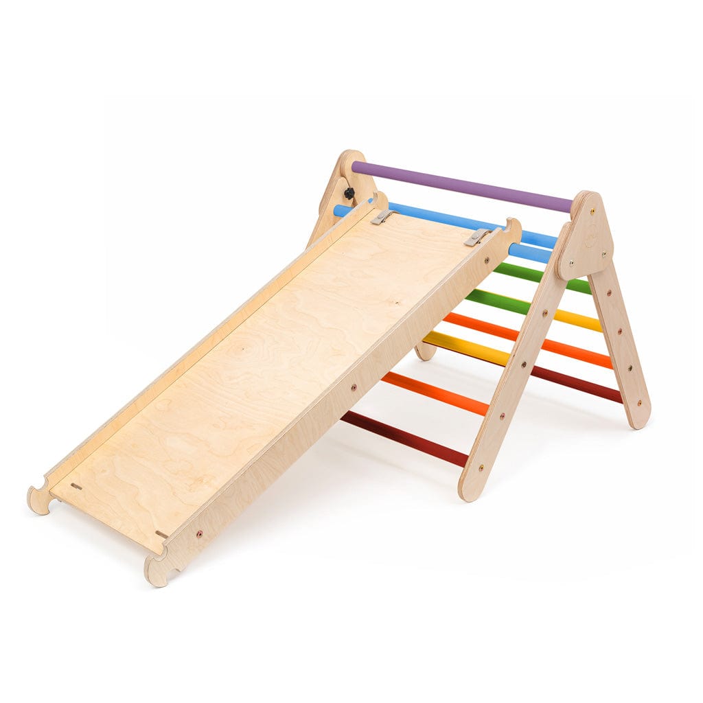 Jindl Faltbares Kletterdreieck mit Rutsche | Regenbogen