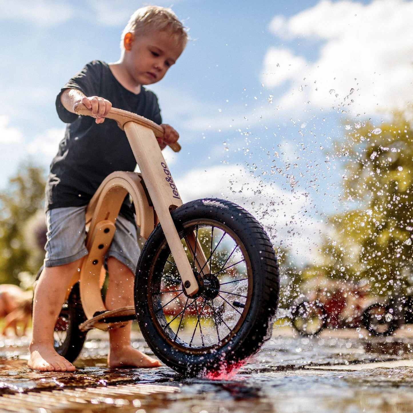 LEG&GO Höhenverstellbares 3-in-1 Holz-Laufrad "Balance Bike"