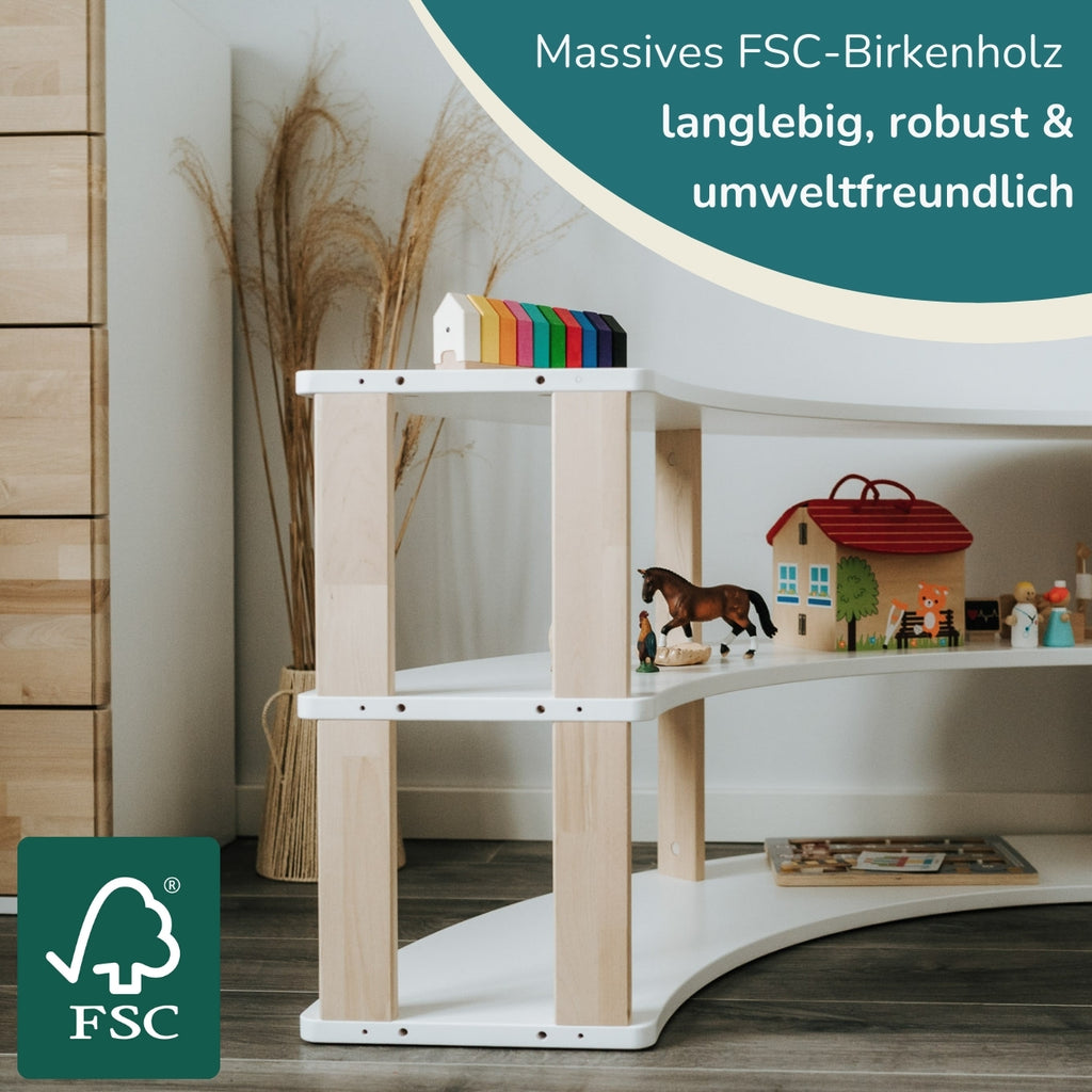 Modulares Bogenregal für Kinder | MODURA