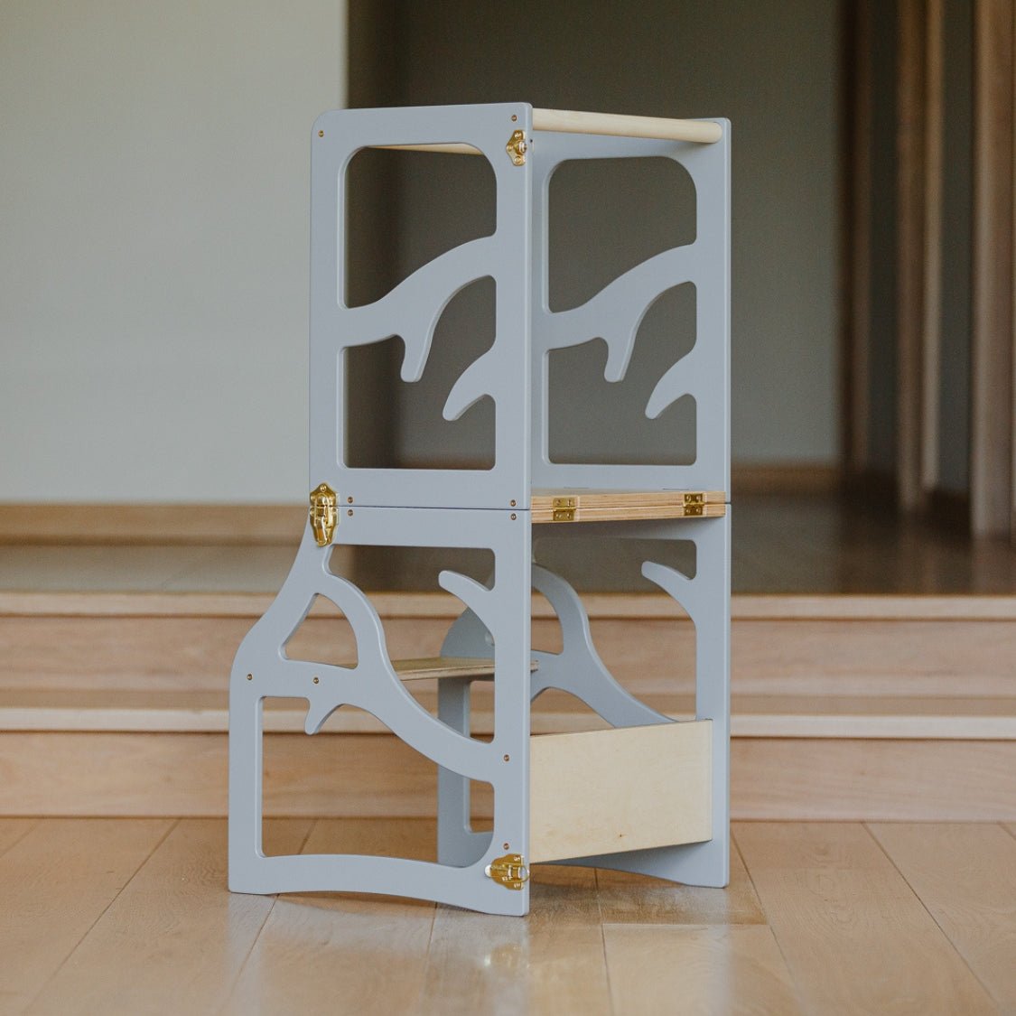 2in1 Lernturm mit Tisch - Baum - Design - Grau - Juniorito