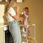 2in1 Lernturm mit Tisch - Baum - Design - Grau - Juniorito