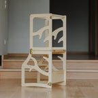 2in1 Lernturm mit Tisch - Baum - Design - Klarlack - Juniorito