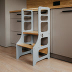 2in1 Lernturm und Tisch - Klarlack - Juniorito