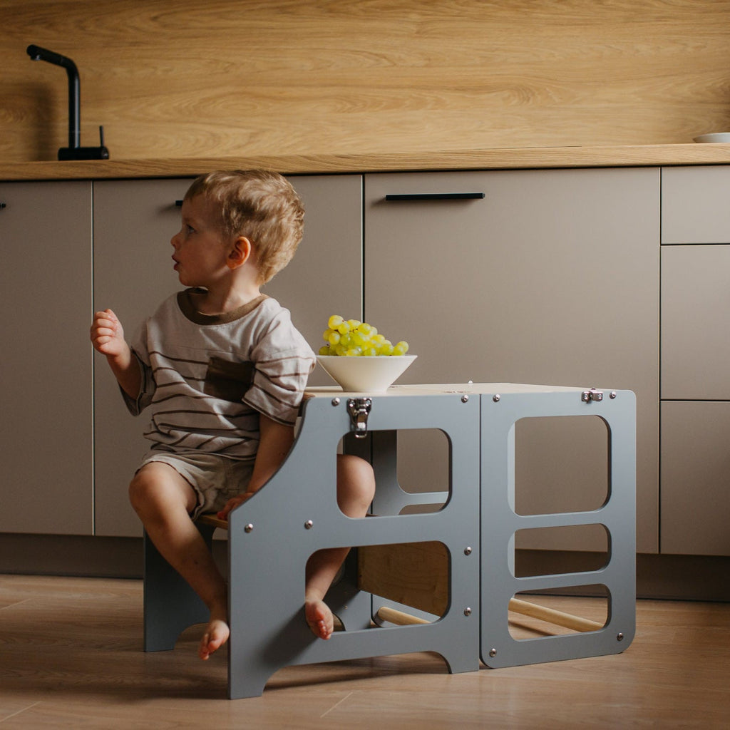 2in1 Lernturm und Tisch - Klarlack - Juniorito