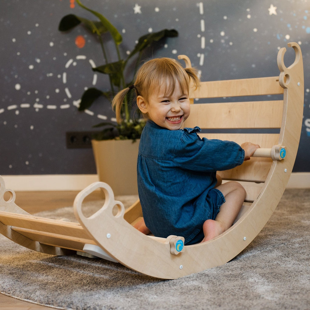 3in1 Kletterbogen, Wippe & Rampe - Blau - Juniorito