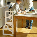 3in1 Lernturm mit Rutsche & Tisch - Baum - Design - Klarlack - Juniorito