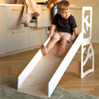 3in1 Lernturm mit Rutsche & Tisch - Baum - Design - Klarlack - Juniorito