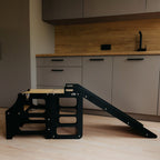 3in1 Lernturm mit Rutsche & Tisch - Klarlack - Juniorito