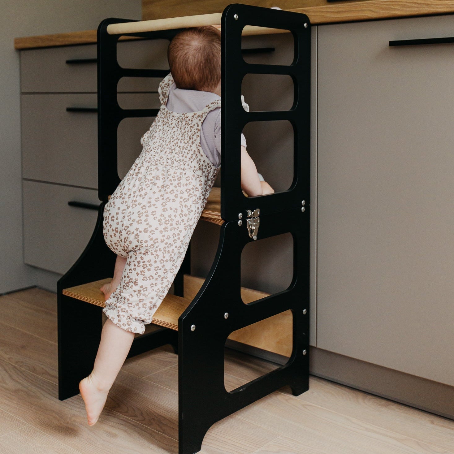 3in1 Lernturm mit Rutsche & Tisch - Klarlack - Juniorito