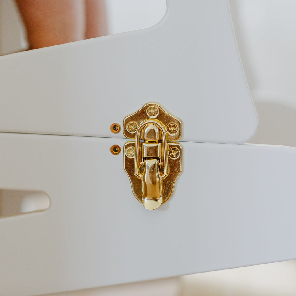 3in1 Lernturm mit Rutsche & Tisch - Streifen - Design - Klarlack - Juniorito