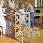 3in1 Lernturm mit Tisch & Tritthocker - Baum - Design - Schwarz - Juniorito