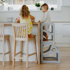 3in1 Lernturm mit Tisch & Tritthocker - Baum - Design - Schwarz - Juniorito