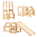 4in1 Lernturm - Klarlack - mit Rutsche - Juniorito