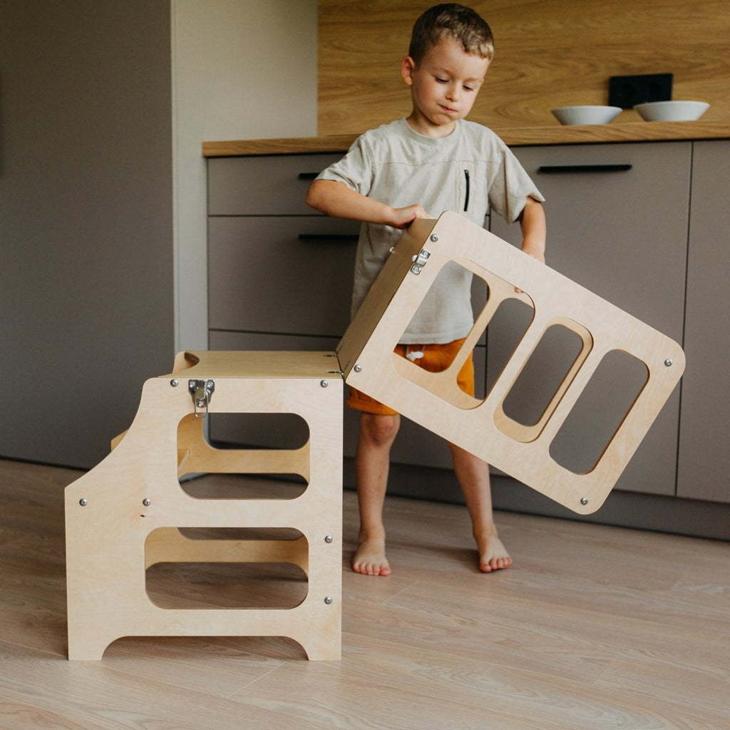 4in1 Lernturm - Klarlack - Nur Lernturm/Kindertisch - Juniorito