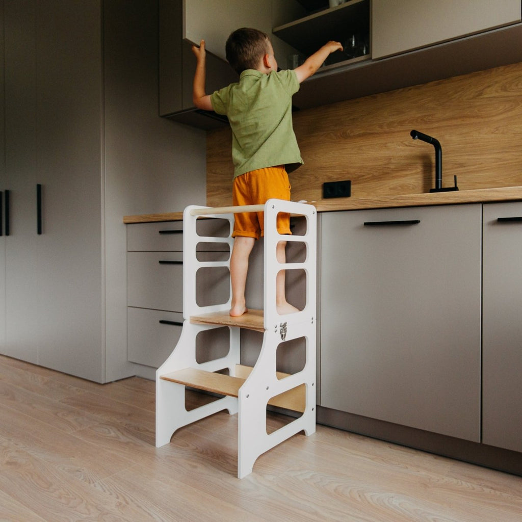 4in1 Lernturm - Klarlack - Nur Lernturm/Kindertisch - Juniorito