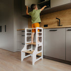 4in1 Lernturm - Klarlack - Nur Lernturm/Kindertisch - Juniorito