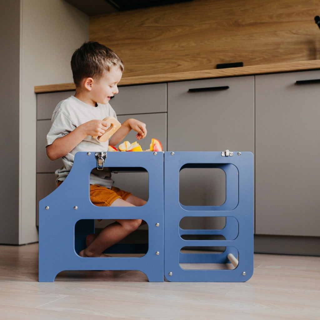 4in1 Lernturm - Klarlack - Nur Lernturm/Kindertisch - Juniorito