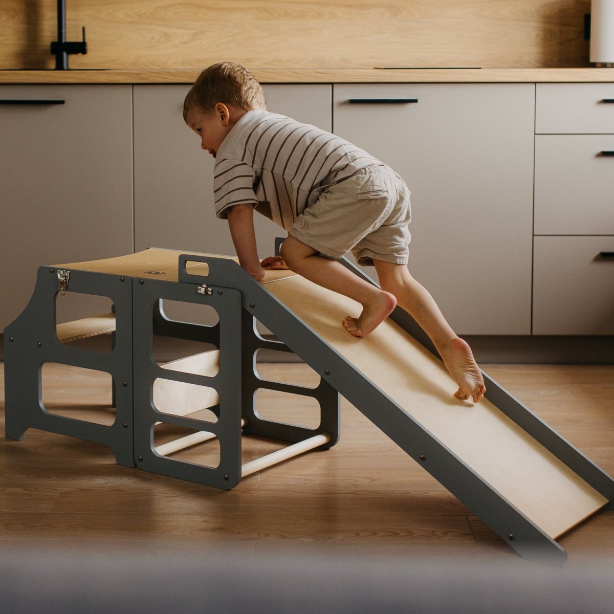 4in1 Lernturm - Klarlack - Nur Lernturm/Kindertisch - Juniorito