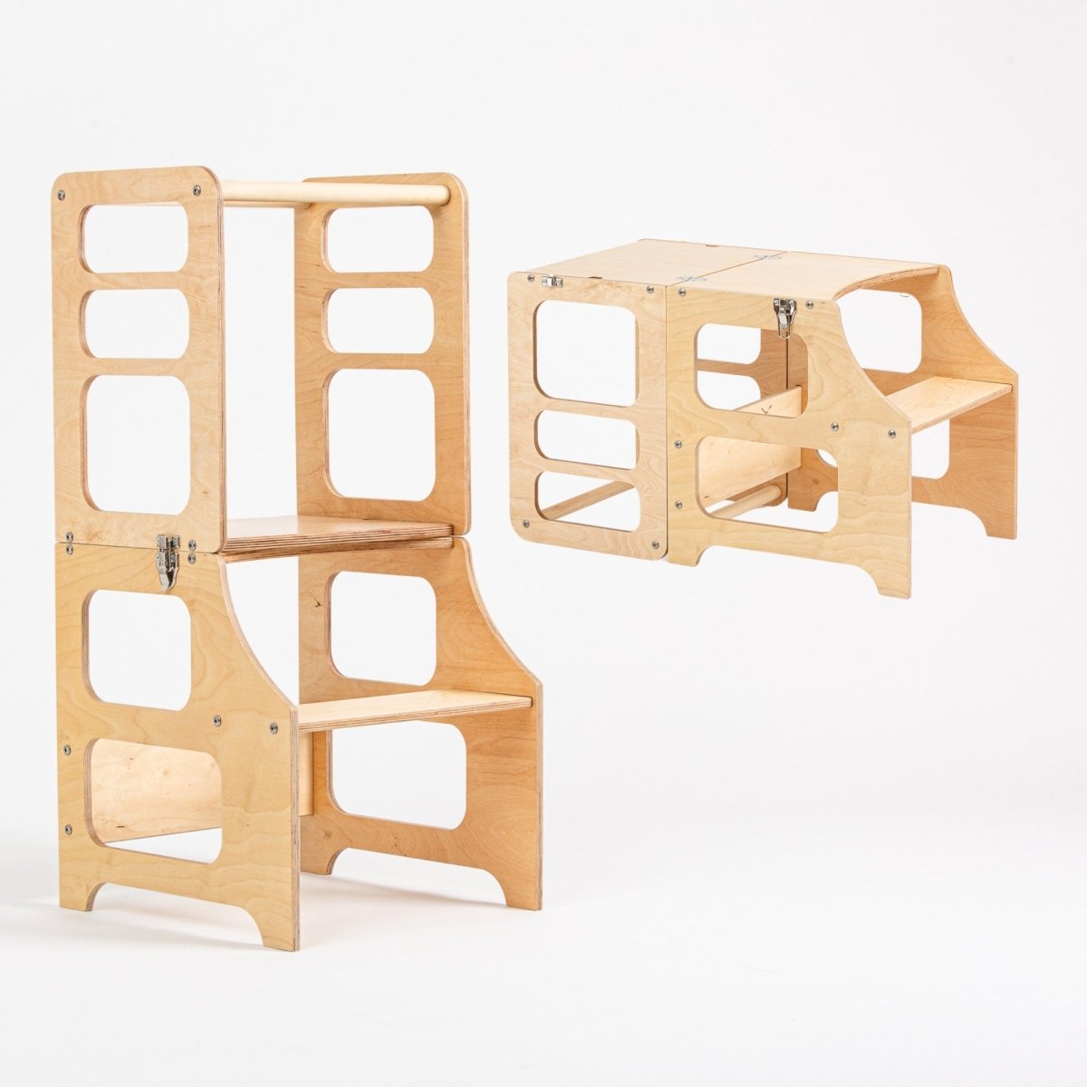 4in1 Lernturm - Klarlack - Nur Lernturm/Kindertisch - Juniorito