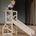 4in1 Lernturm mit Tisch, Rutsche & Tritthocker - Baum - Design - Weiß - Juniorito