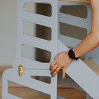 4in1 Lernturm mit Tisch, Rutsche & Tritthocker - Streifen - Design - Schwarz - Juniorito