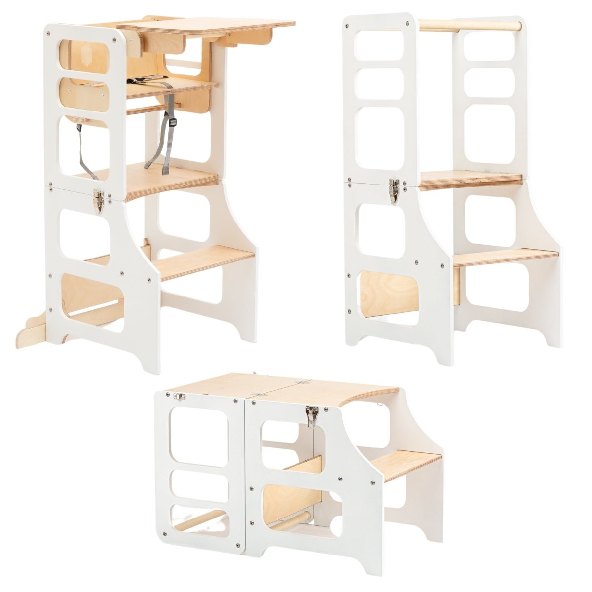 4in1 Lernturm - Weiß - mit Hochstuhl Add - On - Juniorito