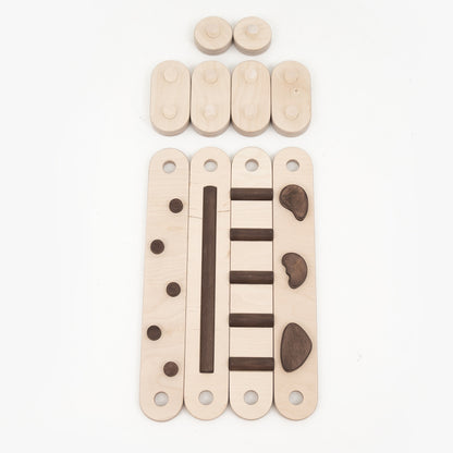 Koppelbare 2in1 Balancierbalken - 4er Set