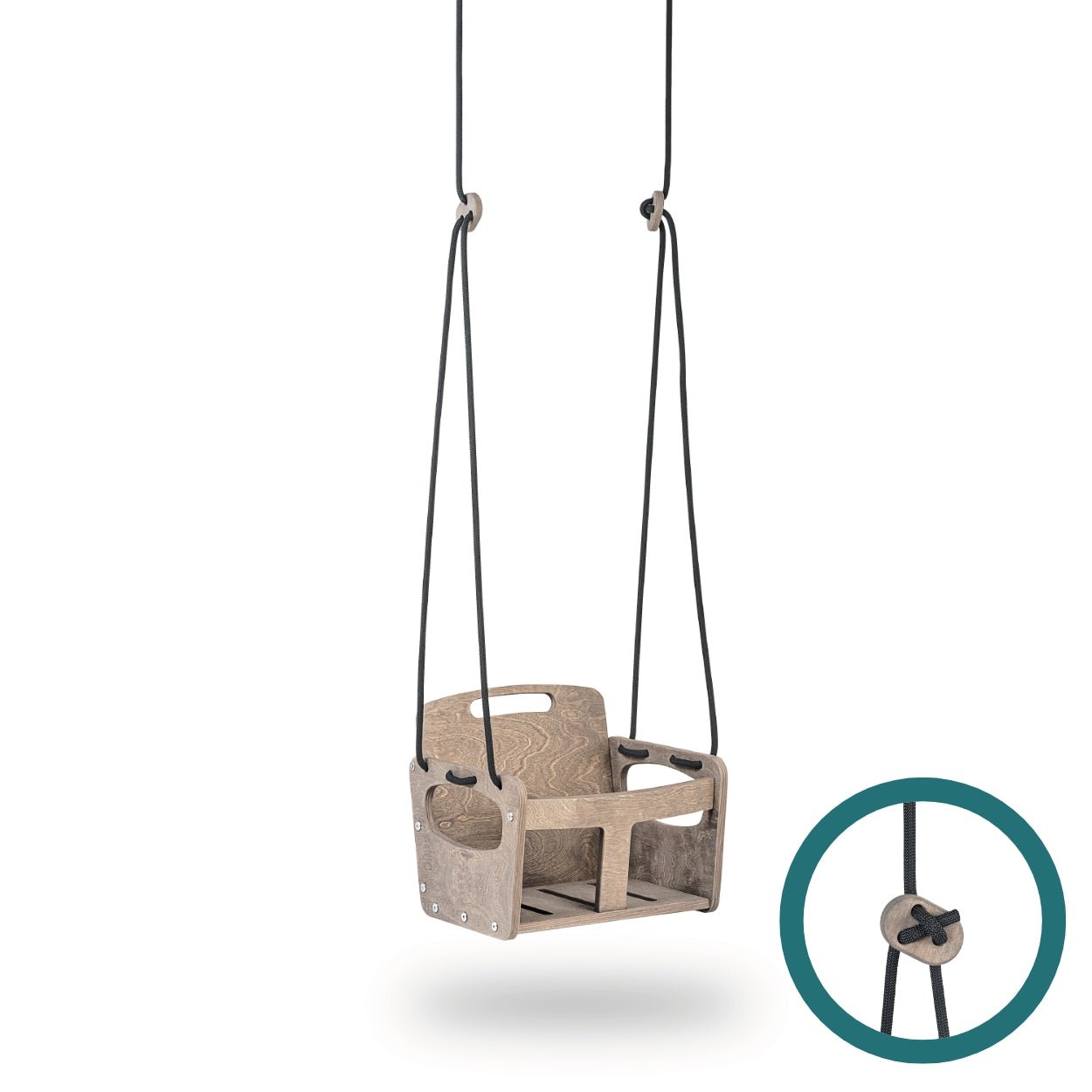 Babyschaukel aus Holz - Grau - Juniorito