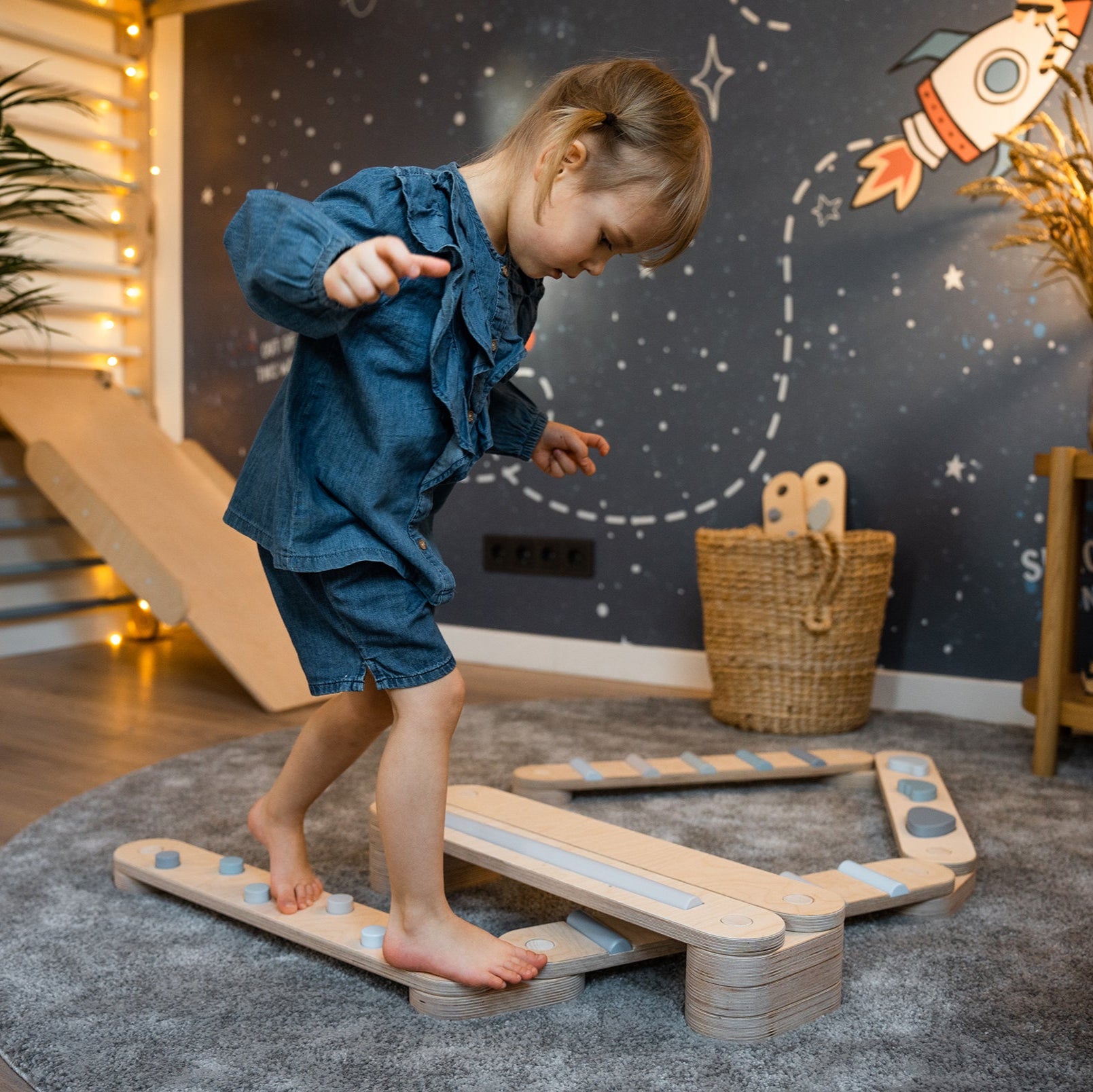 Koppelbare 2in1 Balancierbalken - 6er Set