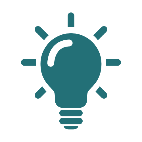 Ein icon mit eienr strahlenden Glühbirne als Symbol für durchdachte Designs.