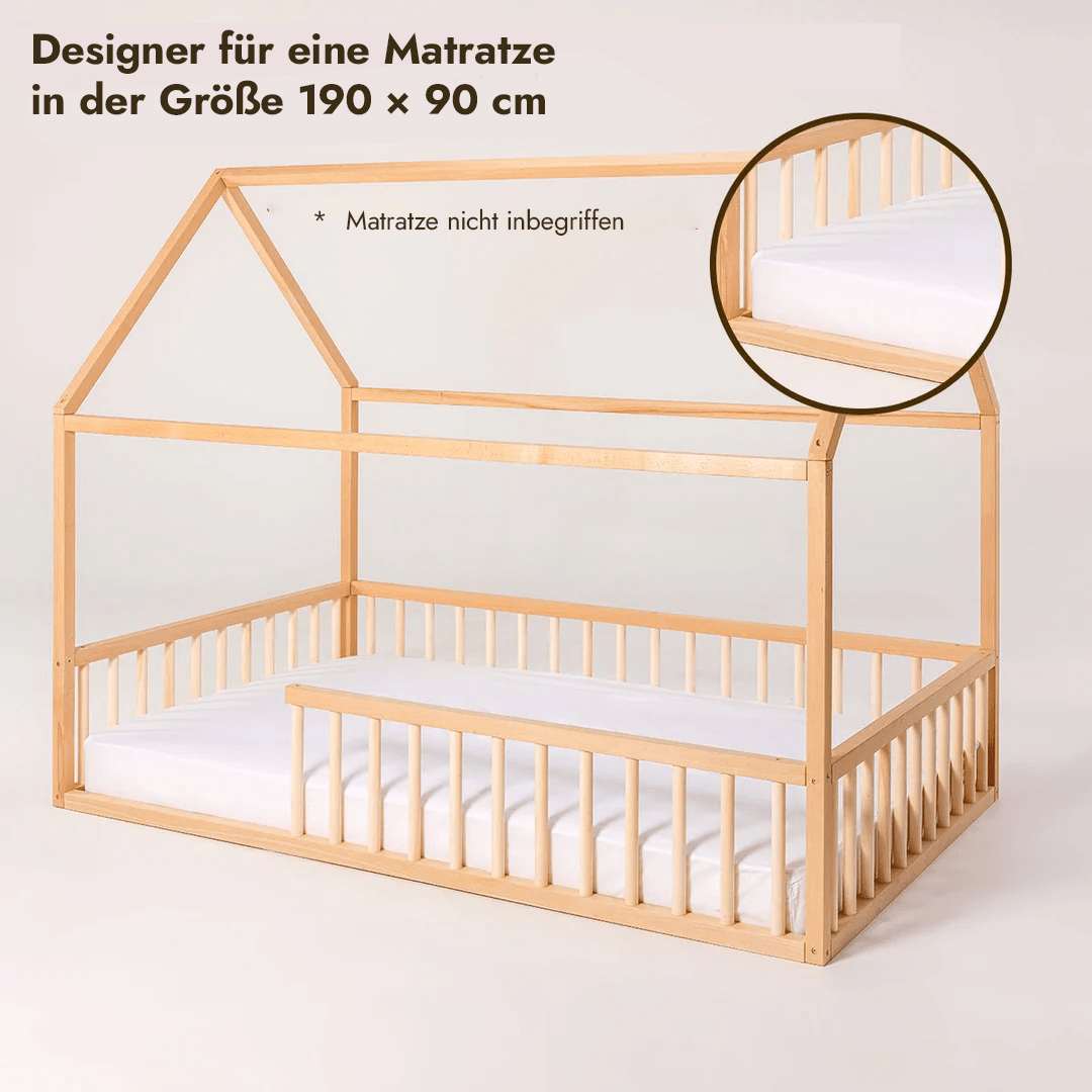 Hausbett aus Hartholz – 200x120 / 190x90 cm