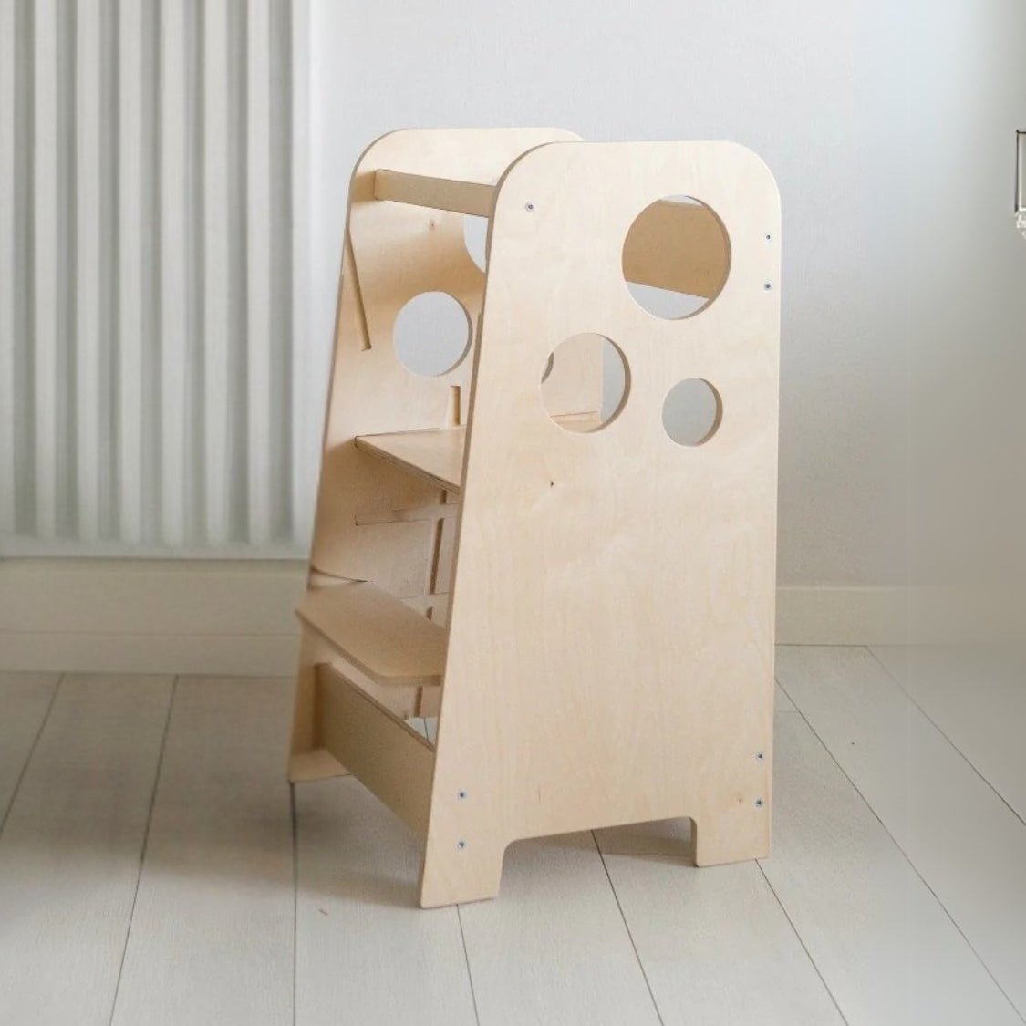 Höhenverstellbarer 2in1 Lernturm - Unbehandelt - ohne Gravur - Juniorito