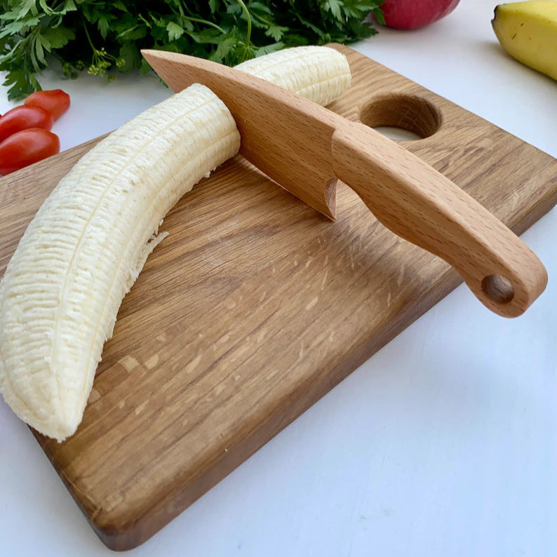 Montessori Schneidemesser aus Buchenholz