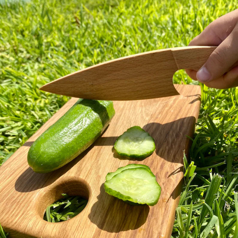 Montessori Schneidemesser aus Buchenholz