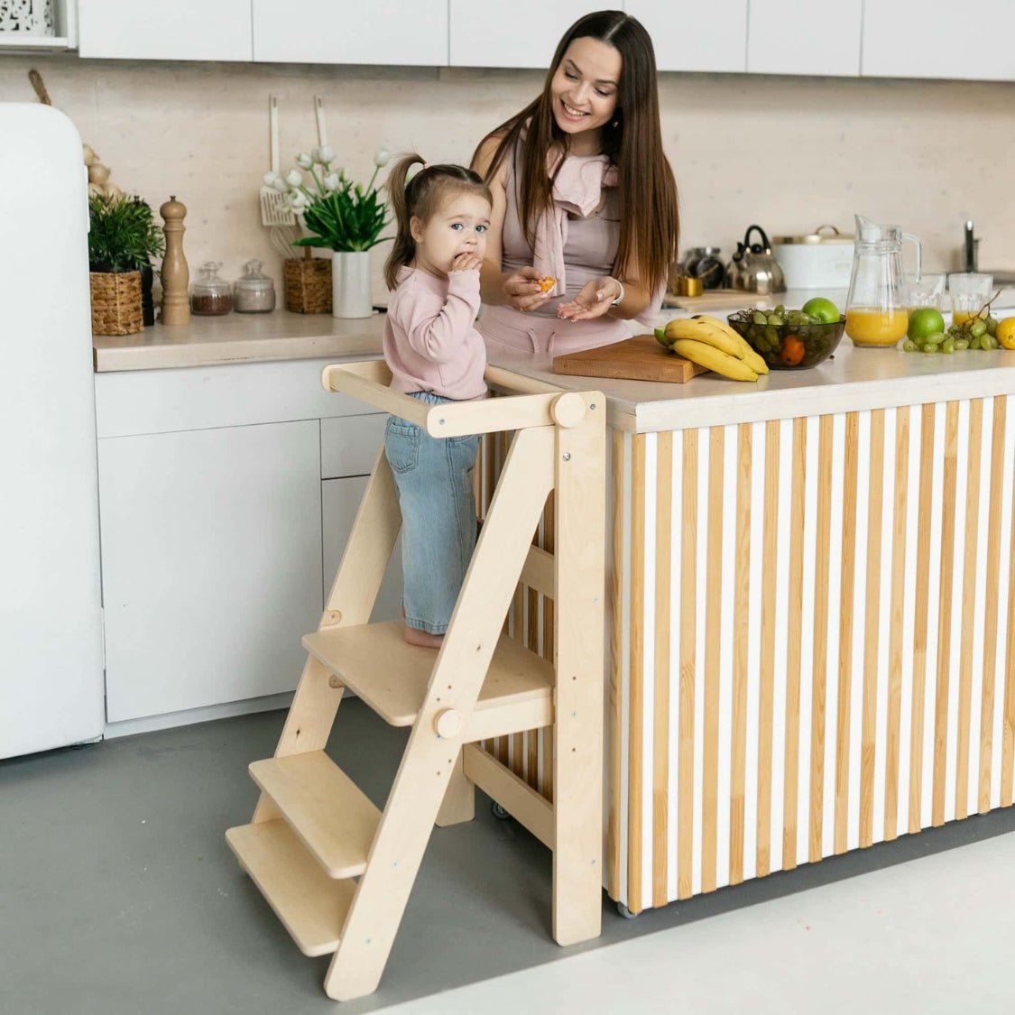 Klappbarer Lernturm - Unbehandelt - ohne Gravur - Juniorito