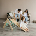 Klappbares Pikler Dreieck mit Rutsche | Mint - Juniorito