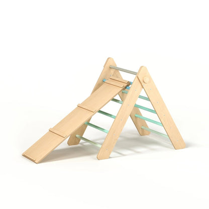 Klappbares Pikler Dreieck mit Rutsche | Mint - Juniorito
