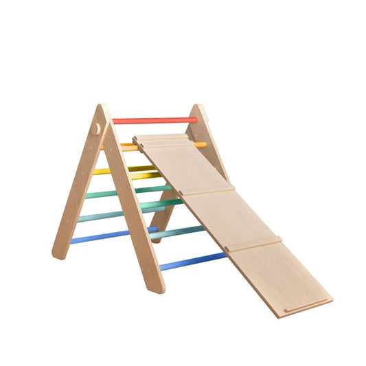 Klappbares Pikler Dreieck + Rutsche | Bunt - Juniorito