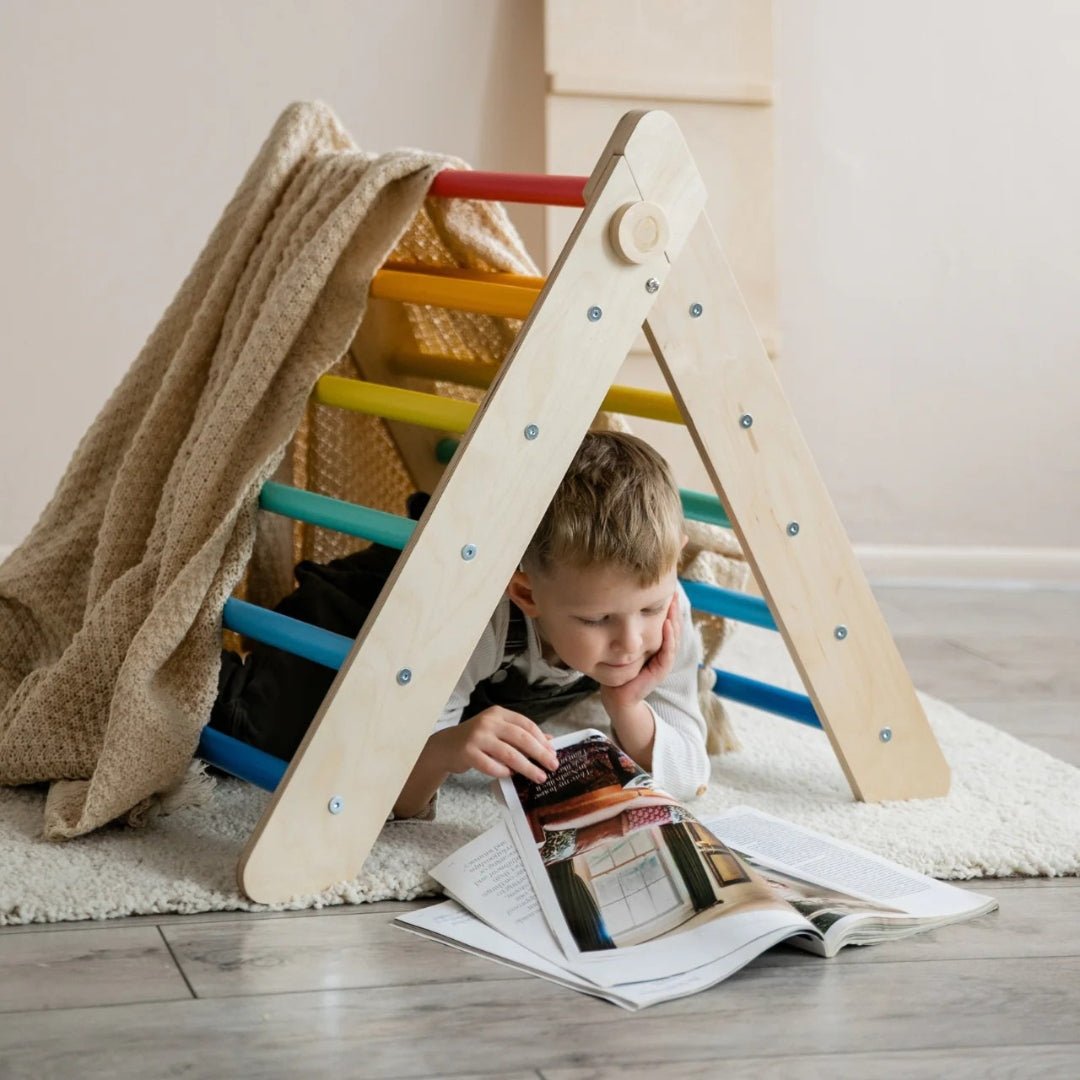 Klappbares Pikler Dreieck + Rutsche | Bunt - Juniorito