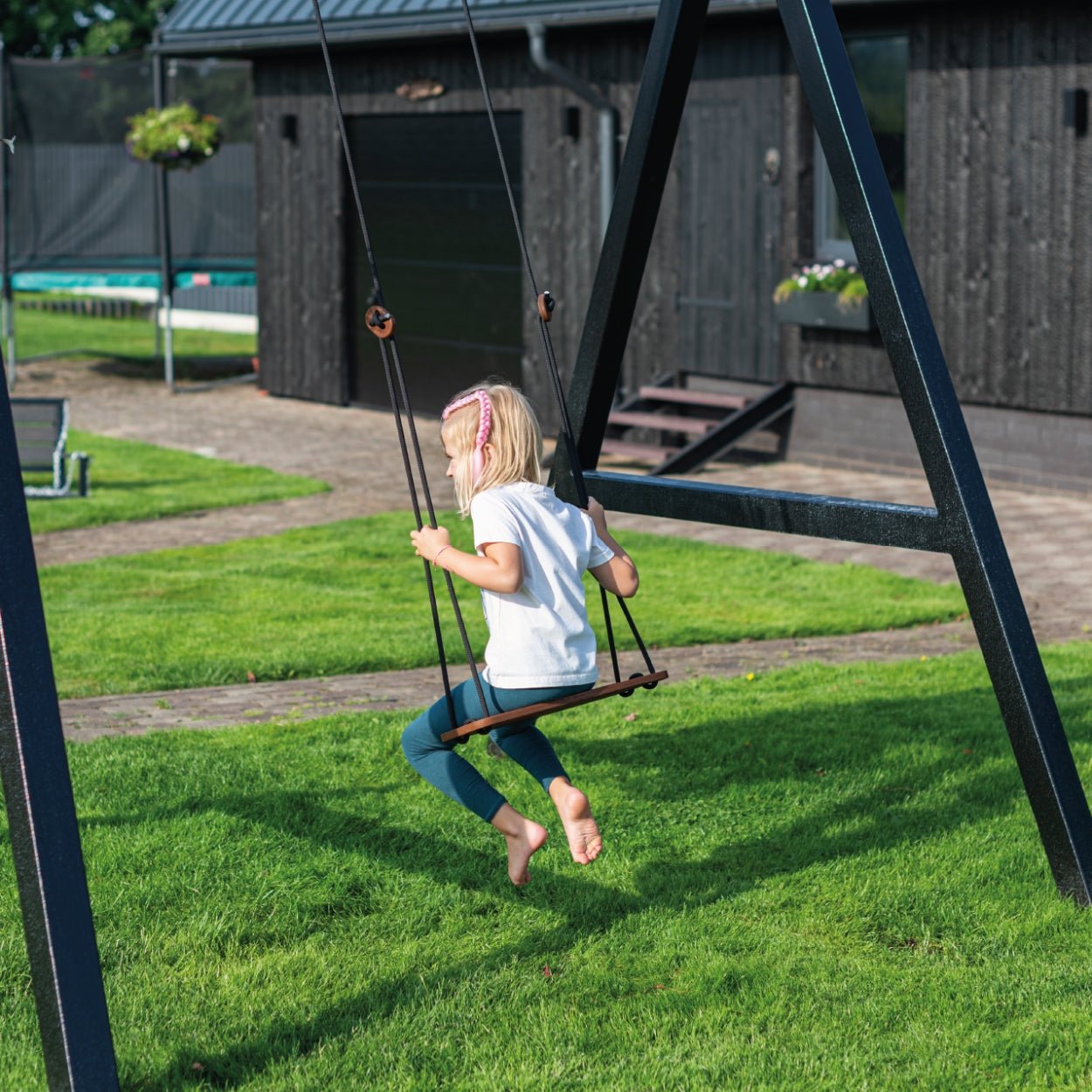 Klassische Holzschaukel für Kinder - Braun - Juniorito