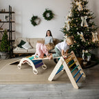 Kletterdreieck und Bogenwippe + 2x Rutsche SET | Bunt - Juniorito