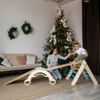 Kletterdreieck und Bogenwippe + 2x Rutsche SET | Bunt - Juniorito