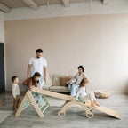 Kletterdreieck und Bogenwippe + 2x Rutsche SET | Mint - Juniorito