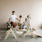 Kletterdreieck und Bogenwippe + 2x Rutsche SET | Mint - Juniorito