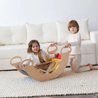 Kletterdreieck und Bogenwippe + Rutsche SET | Bunt - Juniorito